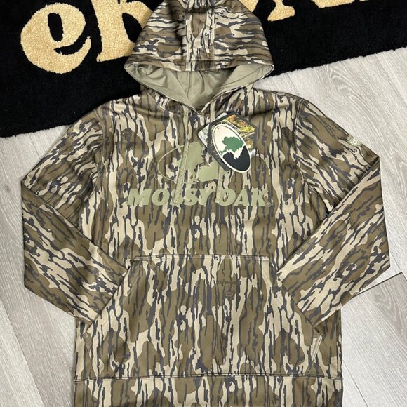 NWT - Mossy Oak Elite Hunting Gear Bottomland Tree Camo Men's Hoodie Size Small - Picture 1 of 9